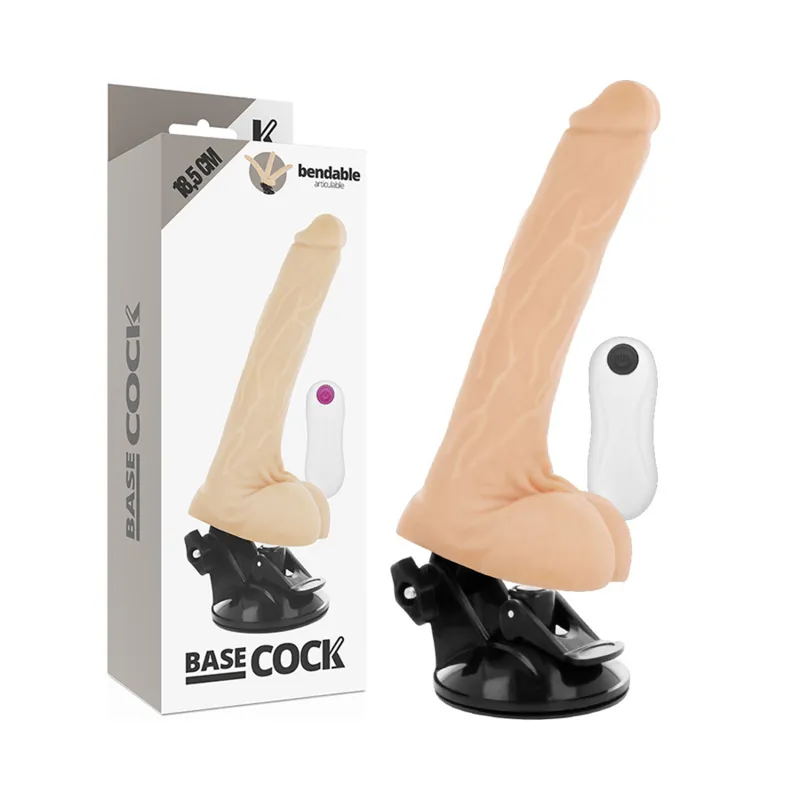 Biegsamer Vibrator natürlich mit Fernbedienung 18,5 cm -O- 4 cm von Basecock | Fesselliebe.de