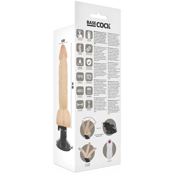 Biegsamer Vibrator natürlich mit Fernbedienung 20 cm -O- 4,5 cm von Basecock | Fesselliebe.de