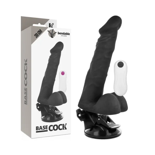 Biegsamer Vibrator mit Fernbedienung Schwarz 20 cm -O- 4,5 cm von Basecock | Fesselliebe.de