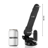 Realistischer Vibrator mit Fernbedienung Schwarz 19,5 cm -O- 4 cm von Basecock | Fesselliebe.de