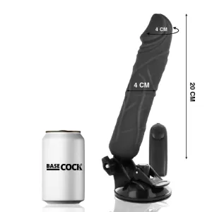 Realistischer Vibrator mit Fernbedienung Schwarz 20 cm -O- 4 cm von Basecock