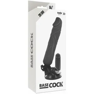 Realistischer Vibrator mit Fernbedienung Schwarz 20 cm -O- 4 cm von Basecock