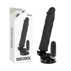 Realistischer Vibrator mit Fernbedienung Schwarz 21 cm -O- 4 cm von Basecock | Fesselliebe.de