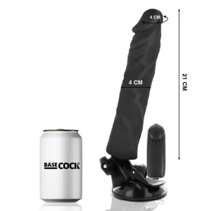 Realistischer Vibrator mit Fernbedienung Schwarz 21 cm -O- 4 cm von Basecock