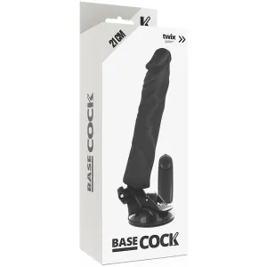 Realistischer Vibrator mit Fernbedienung Schwarz 21 cm -O- 4 cm von Basecock