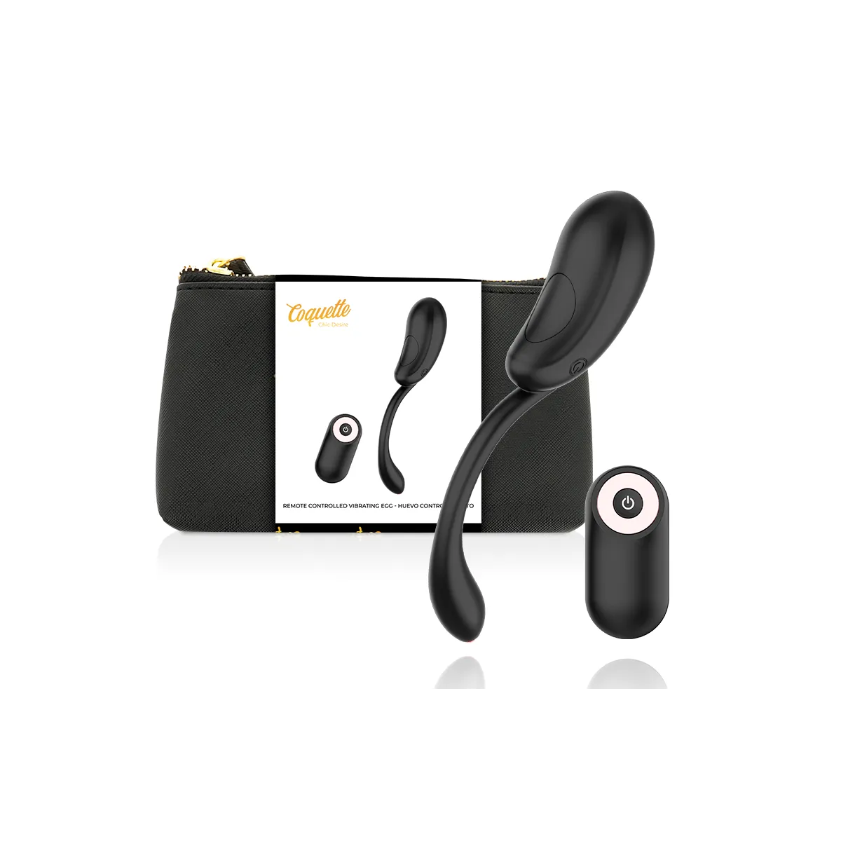 Vibrationsei mit Fernbedienung wiederaufladbar Schwarz/Gold von Coquette Toys | Fesselliebe.de