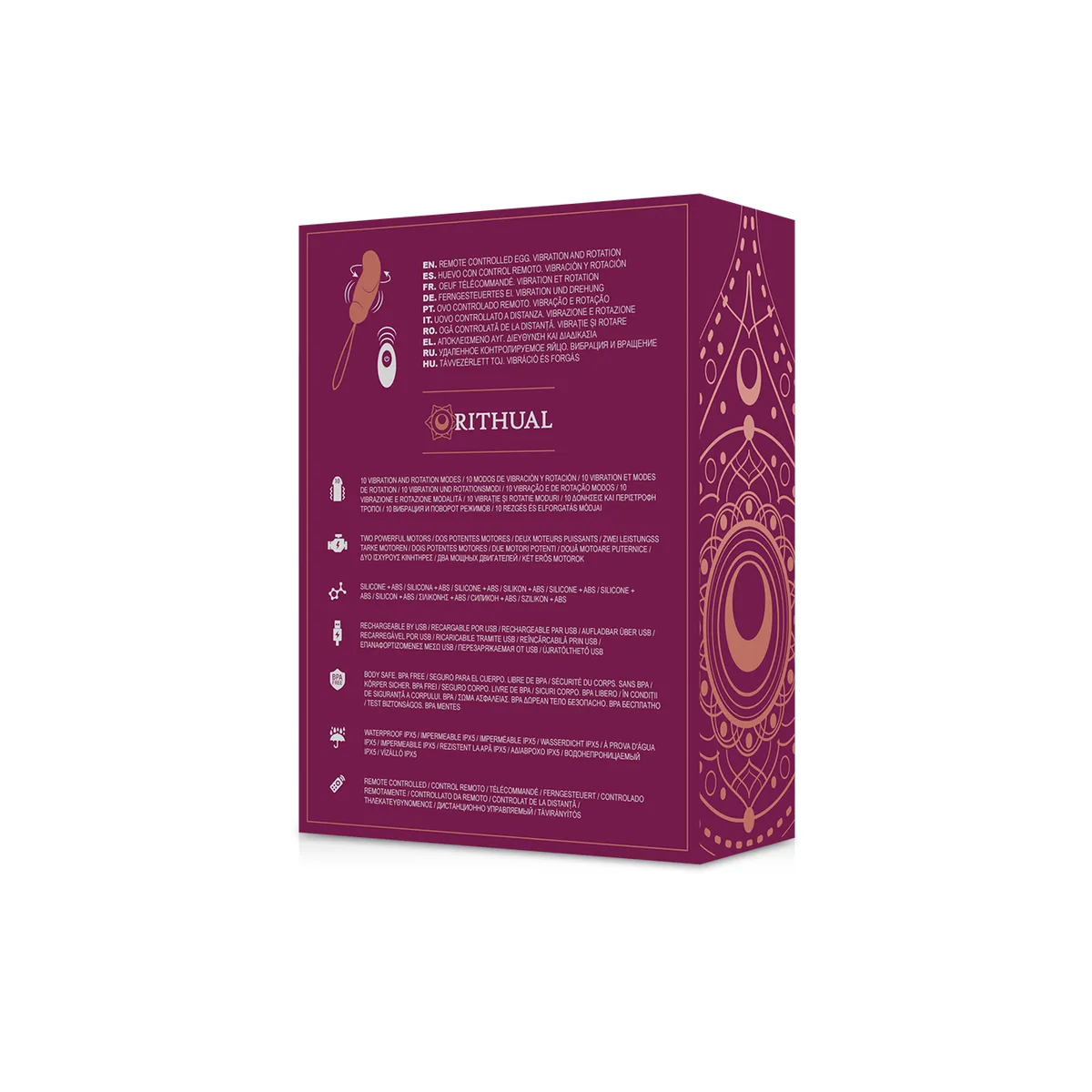 Esha Egg mit Fernbedienungssystem Rotation + Vibration von Rithual | Fesselliebe.de