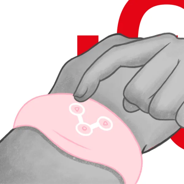 Wireless-Technologie-Uhr Zartes Rosa von Watchme | Fesselliebe.de