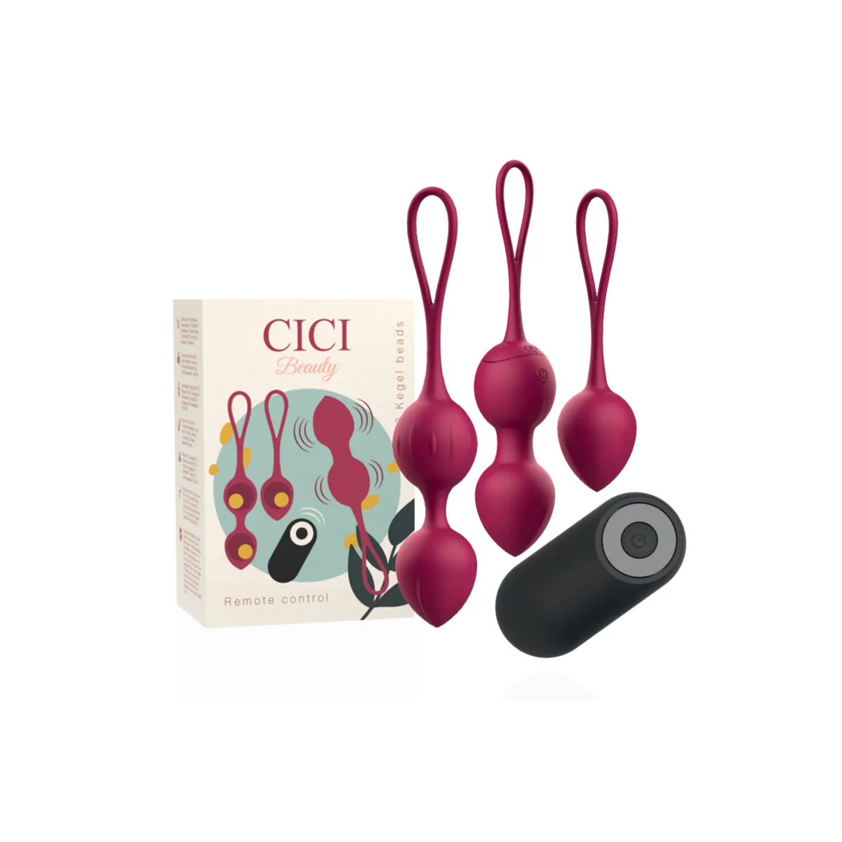 Premium Silikon 3 Vibrierende Kegelperlen mit Fernbedienung von Cici Beauty | Fesselliebe.de