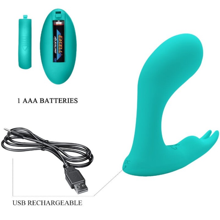 Idabelle Vibration & Pulsation mit Fernbedienung Blau von Pretty Love Bottom | Fesselliebe.de