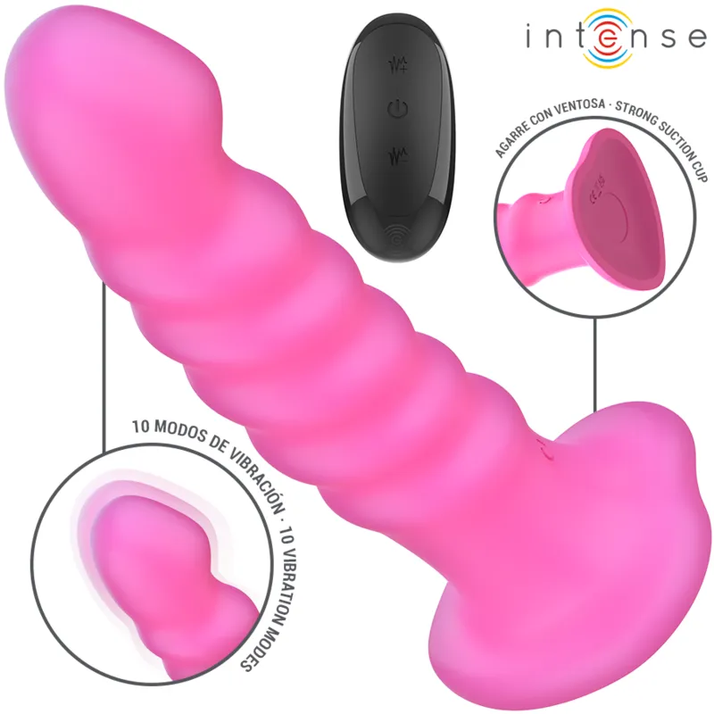 Cindy Vibrator Grösse L Spiralendesign 10 Vibrationen Rosa mit Fernbedienung von Intense Fun | Fesselliebe.de