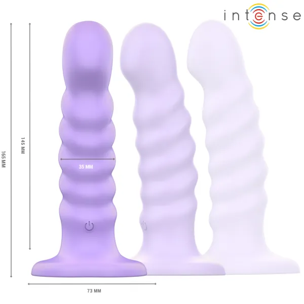 Brenda Vibrator Grösse M Spiralendesign 10 Vibrationen Lila mit Fernbedienung von Intense Fun | Fesselliebe.de