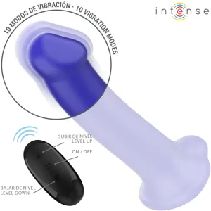 Victoria Vibrator mit Saugnapf 10 Vibrationen Dunkelblau mit Fernbedienung von Intense Fun