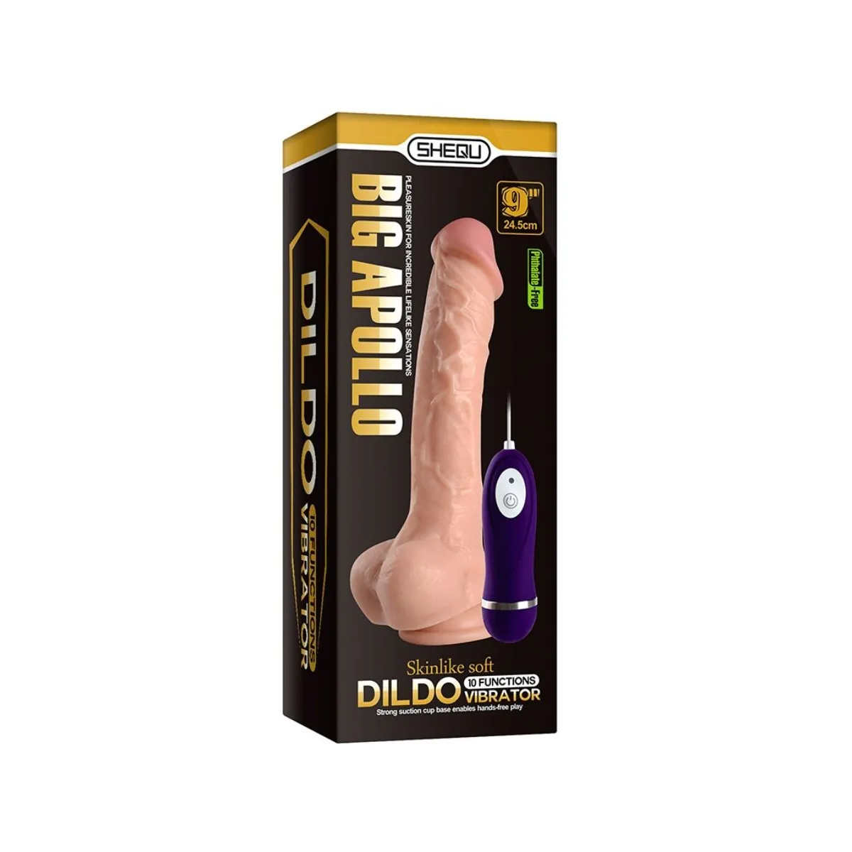Apolo Vibratordildo mit Fernbedienung 24,5 cm von Shequ | Fesselliebe.de