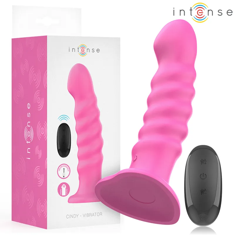 Cindy Vibrator Grösse L Spiralendesign 10 Vibrationen Rosa mit Fernbedienung von Intense Fun | Fesselliebe.de