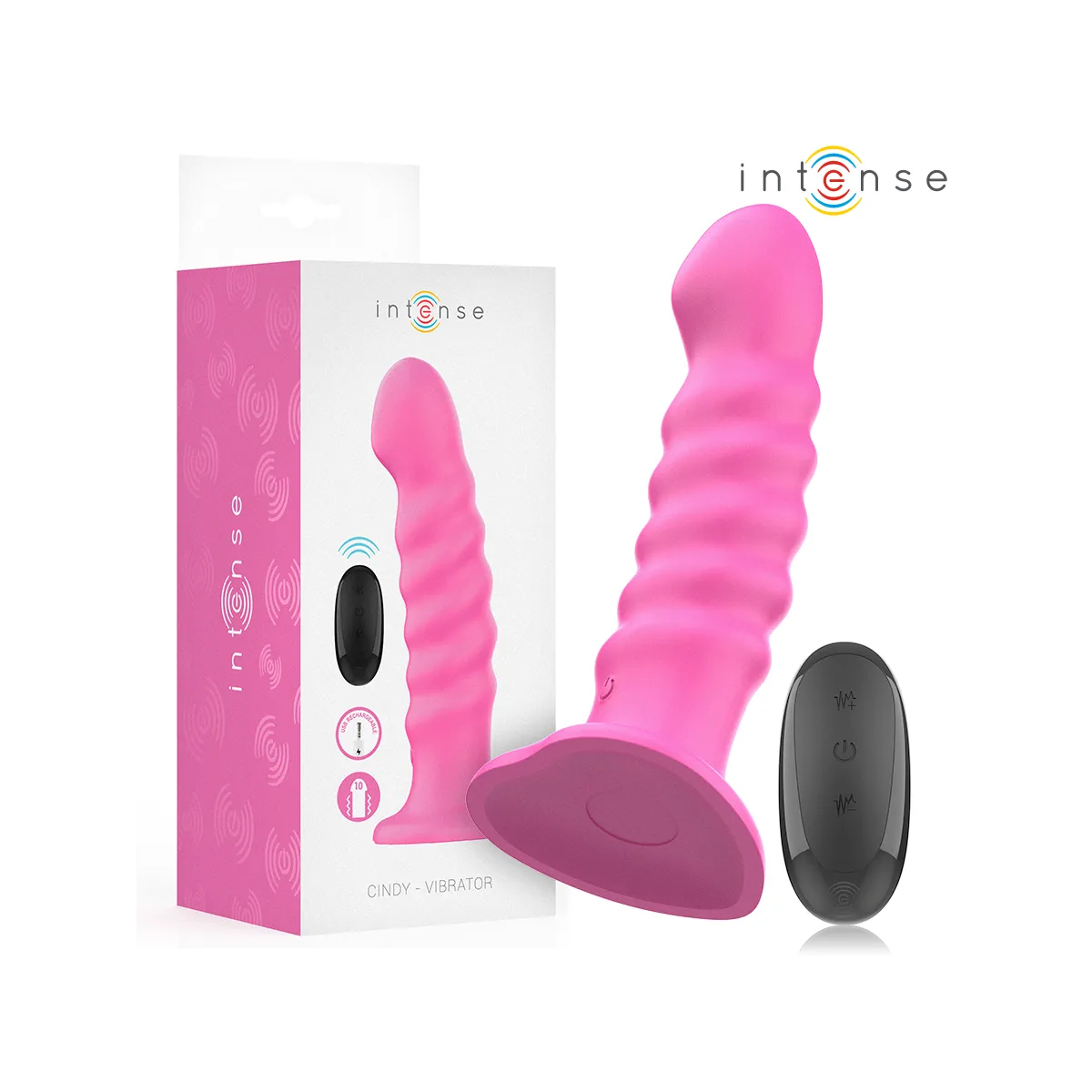 Cindy Vibrator Grösse L Spiralendesign 10 Vibrationen Rosa mit Fernbedienung von Intense Fun | Fesselliebe.de