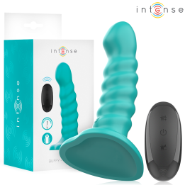 Buffy Vibrator Grösse S Spirale Design 10 Vibrationen Blau mit Fernbedienung von Intense Fun | Fesselliebe.de