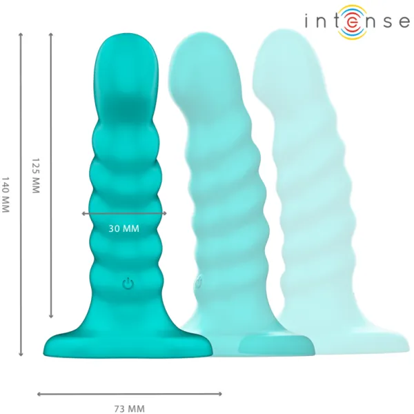 Buffy Vibrator Grösse S Spirale Design 10 Vibrationen Blau mit Fernbedienung von Intense Fun | Fesselliebe.de