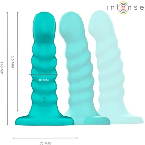 Buffy Vibrator Grösse S Spirale Design 10 Vibrationen Blau mit Fernbedienung von Intense Fun
