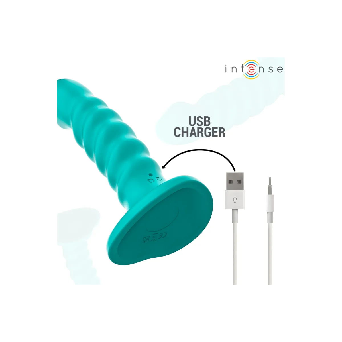 Buffy Vibrator Grösse S Spirale Design 10 Vibrationen Blau mit Fernbedienung von Intense Fun | Fesselliebe.de