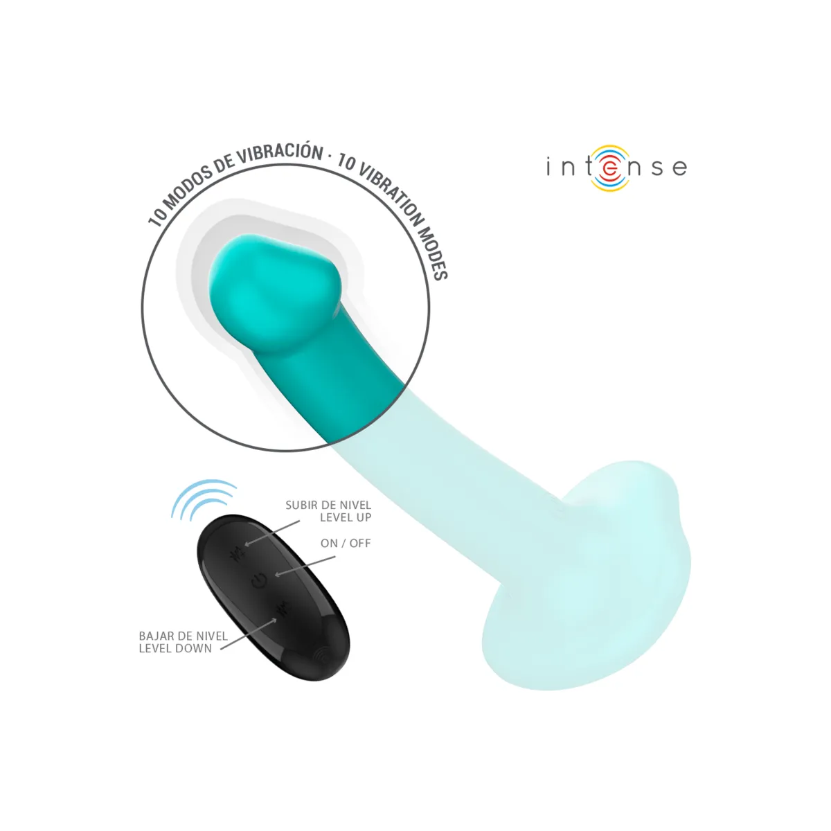 Katie Vibrator mit Saugnäpfen 10 Vibrationen Blau mit Fernbedienung von Intense Fun | Fesselliebe.de