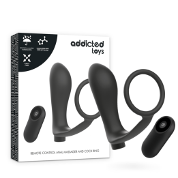 Penisring mit Fernbedienung Analplug Schwarz wiederaufladbar von Addicted Toys | Fesselliebe.de
