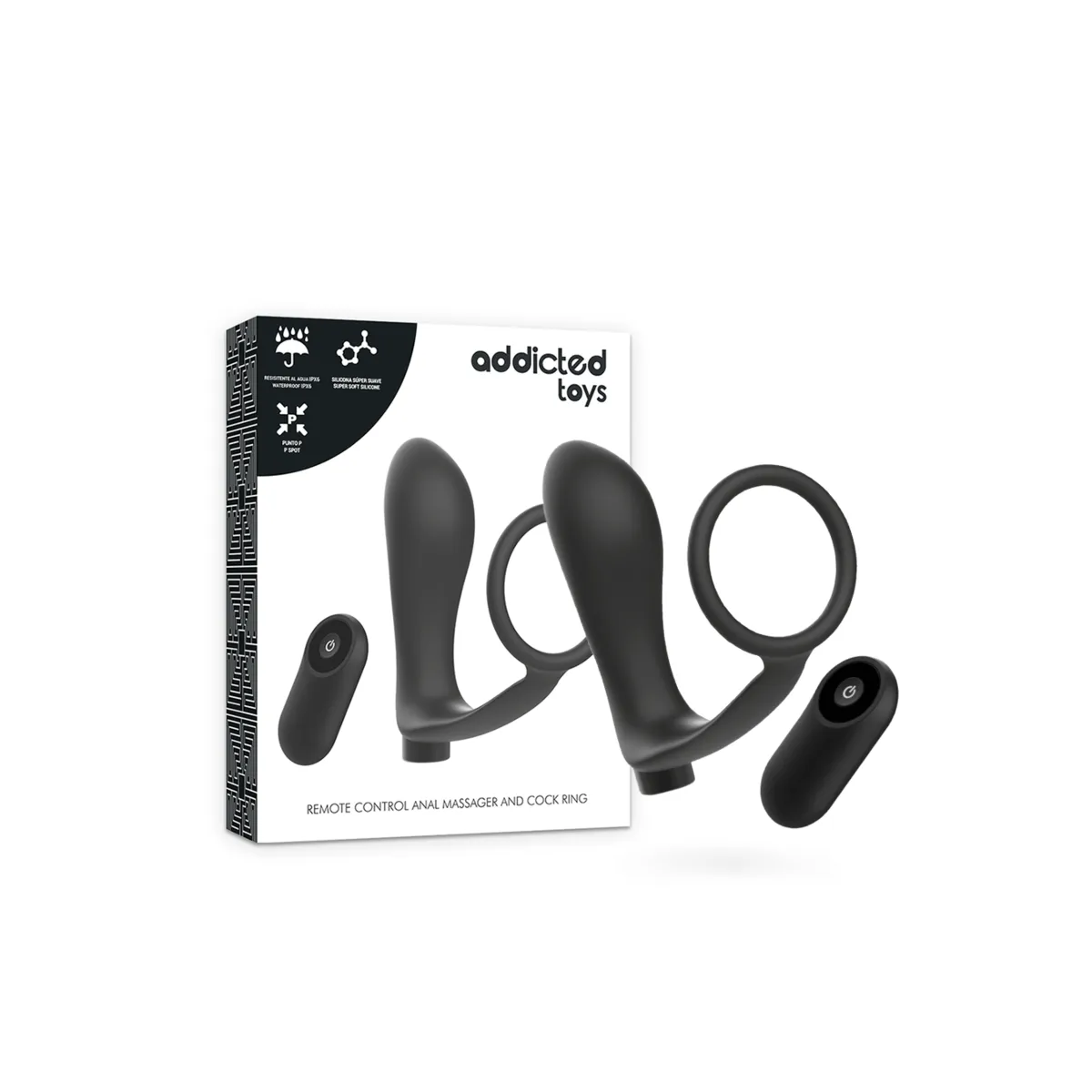 Penisring mit Fernbedienung Analplug Schwarz wiederaufladbar von Addicted Toys | Fesselliebe.de