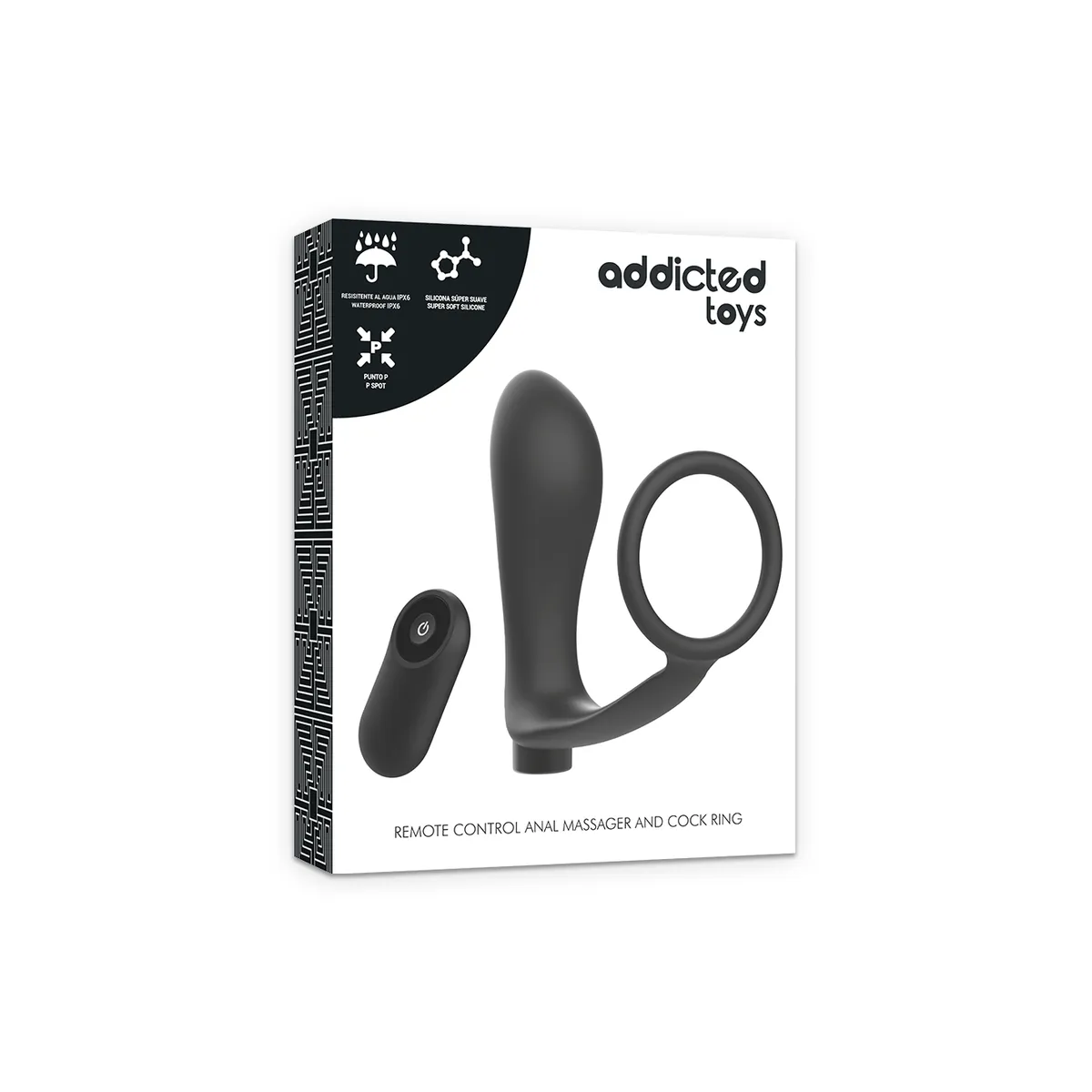 Penisring mit Fernbedienung Analplug Schwarz wiederaufladbar von Addicted Toys | Fesselliebe.de