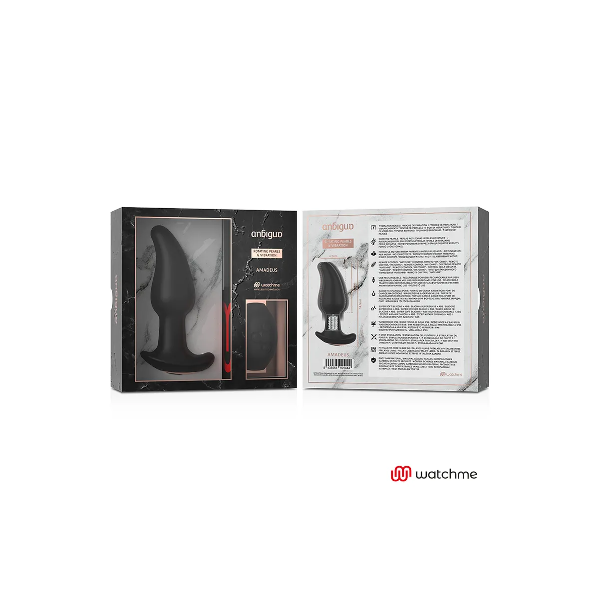 Watchme mit Fernbedienungsvibrator mit Rotierenden Perlen Anal Amadeus von anbiguo | Fesselliebe.de