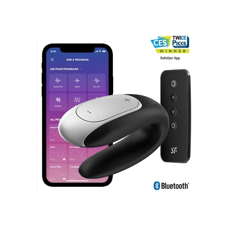 Double Fun Partner Vibrator Schwarz von Satisfyer Connect | Fesselliebe.de