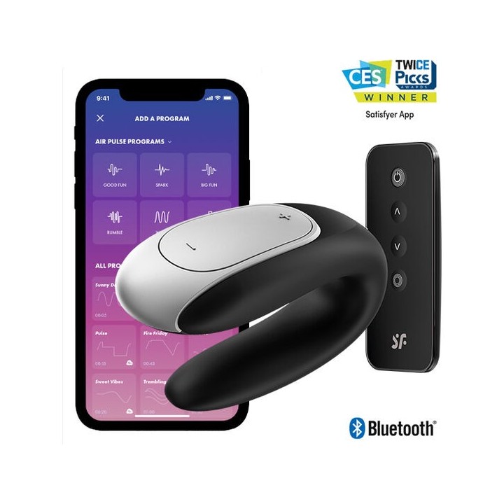 Double Fun Partner Vibrator Schwarz von Satisfyer Connect | Fesselliebe.de