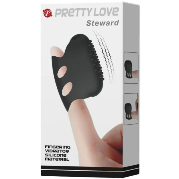 Flirtation Steward Schwarzer Vibrations-Fingerhut von Pretty Love Flirtation | Fesselliebe.de