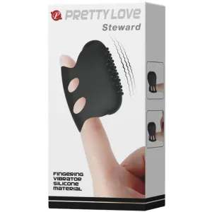 Flirtation Steward Schwarzer Vibrations-Fingerhut von Pretty Love Flirtation