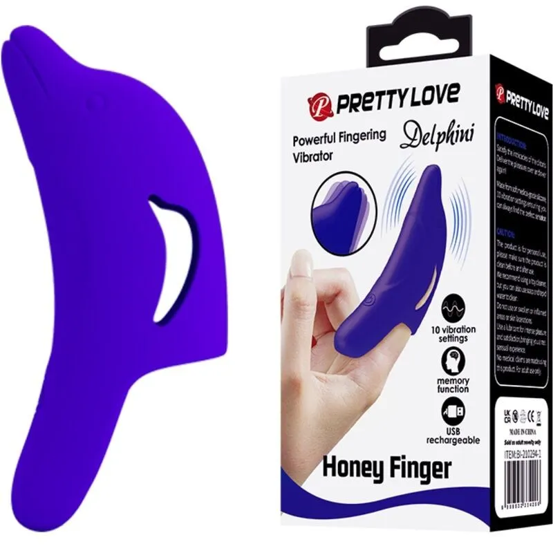 Delphini Leistungsstarker Dunkelblauer Fingerstimulator von Pretty Love | Fesselliebe.de