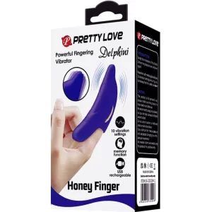 Delphini Leistungsstarker Dunkelblauer Fingerstimulator von Pretty Love