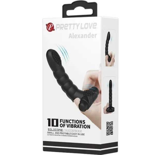Alexander Fingervibrator 10 Vibrationen Schwarz von Pretty Love | Fesselliebe.de