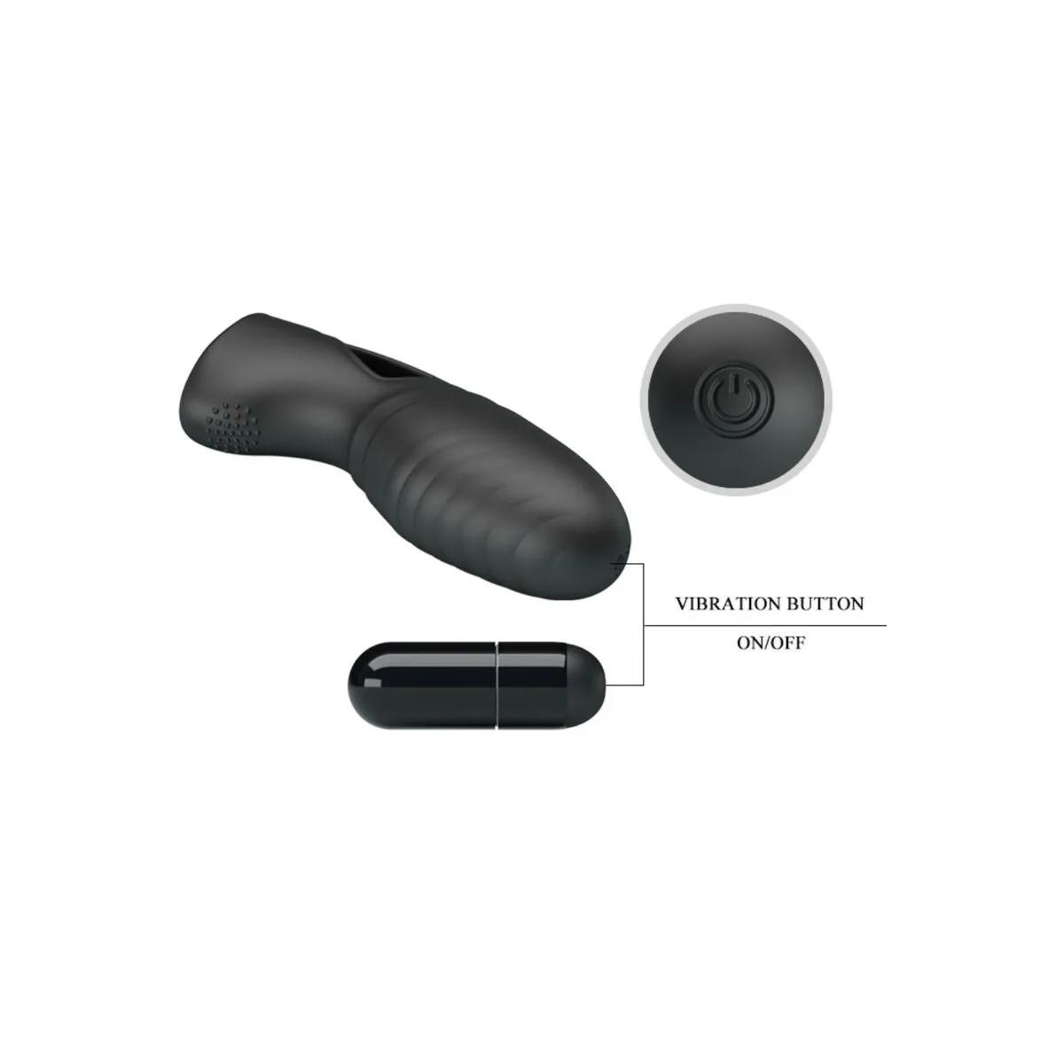 Alan Silikon-Fingervibrator Schwarz von Pretty Love | Fesselliebe.de