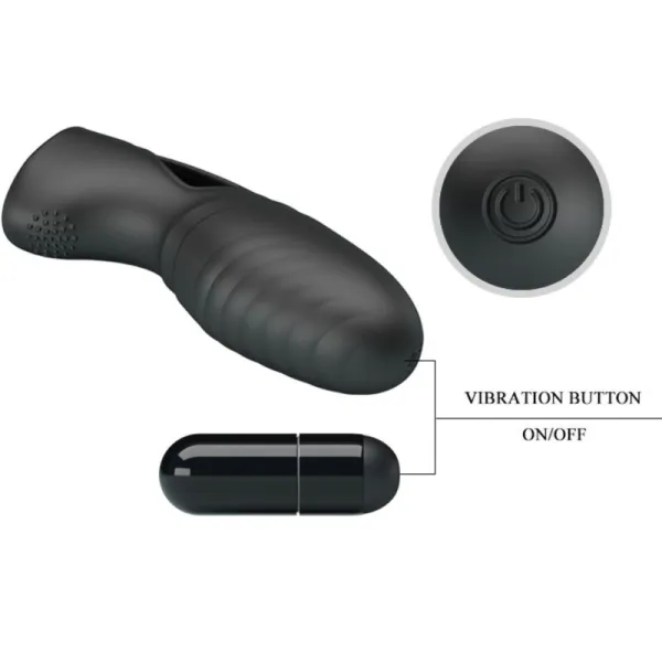Alan Silikon-Fingervibrator Schwarz von Pretty Love | Fesselliebe.de