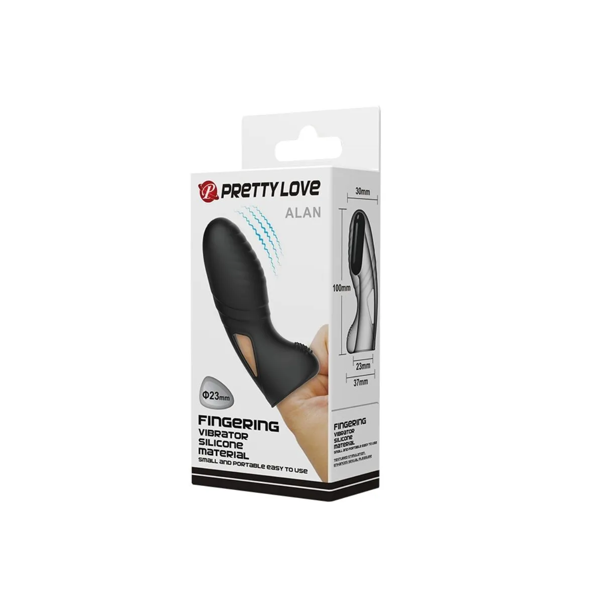 Alan Silikon-Fingervibrator Schwarz von Pretty Love | Fesselliebe.de