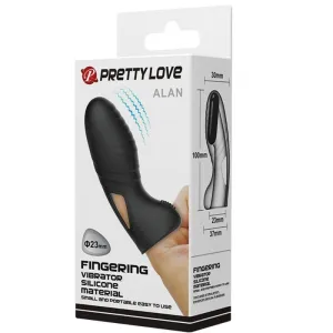 Alan Silikon-Fingervibrator Schwarz von Pretty Love