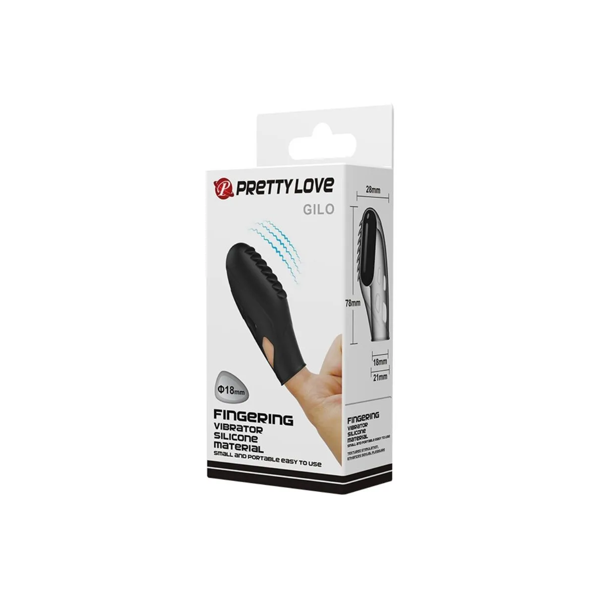 Gilo Silikon-Fingervibrator Schwarz von Pretty Love | Fesselliebe.de