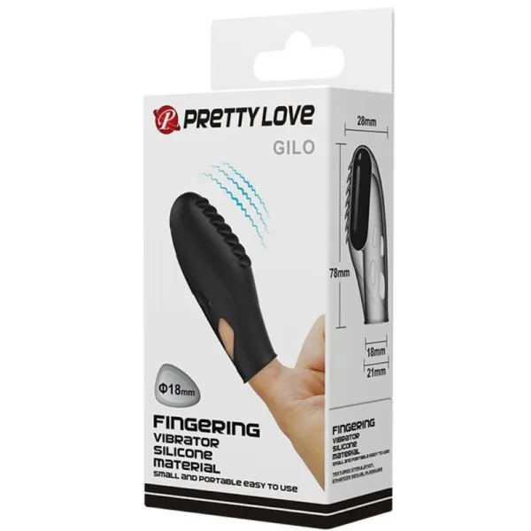 Gilo Silikon-Fingervibrator Schwarz von Pretty Love | Fesselliebe.de