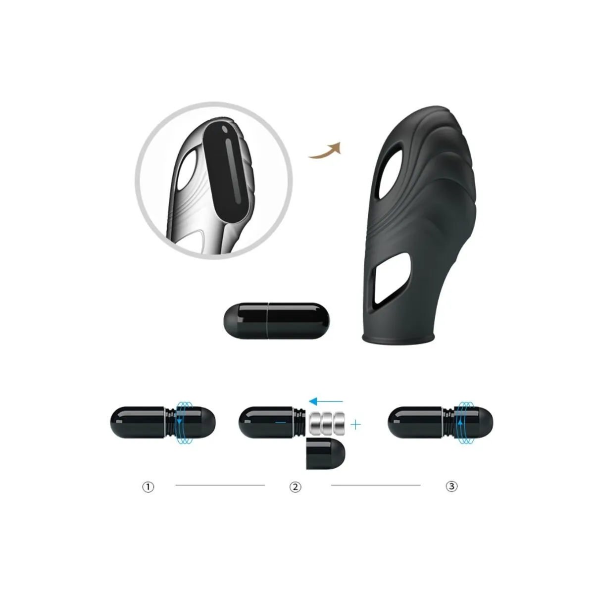 Lich Silikon-Fingervibrator Schwarz von Pretty Love | Fesselliebe.de