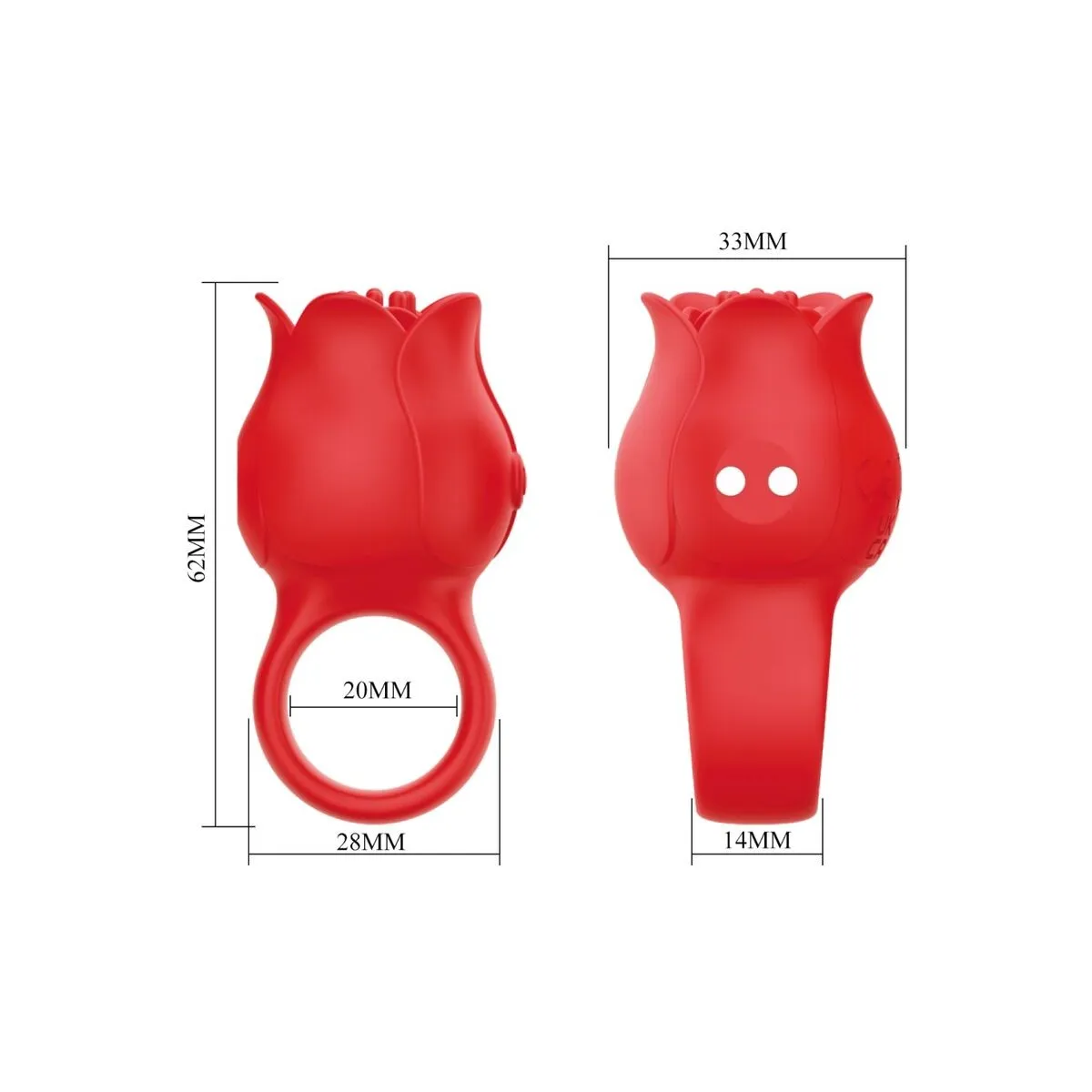 Jae Rose Förmiger Fingervibrator 10 Vibrationen Rot von Pretty Love | Fesselliebe.de