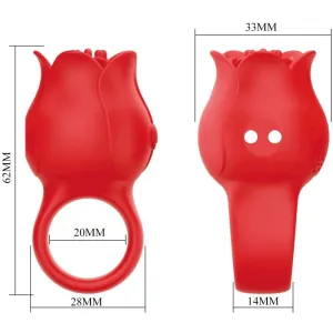 Jae Rose Förmiger Fingervibrator 10 Vibrationen Rot von Pretty Love
