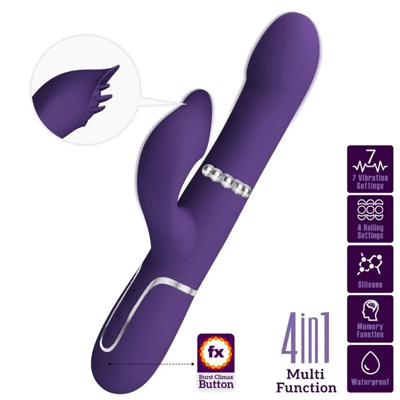 Zalin Rabbit Vibrator Perlen 4 In 1 Lila von Pretty Love Flirtation | Fesselliebe.de