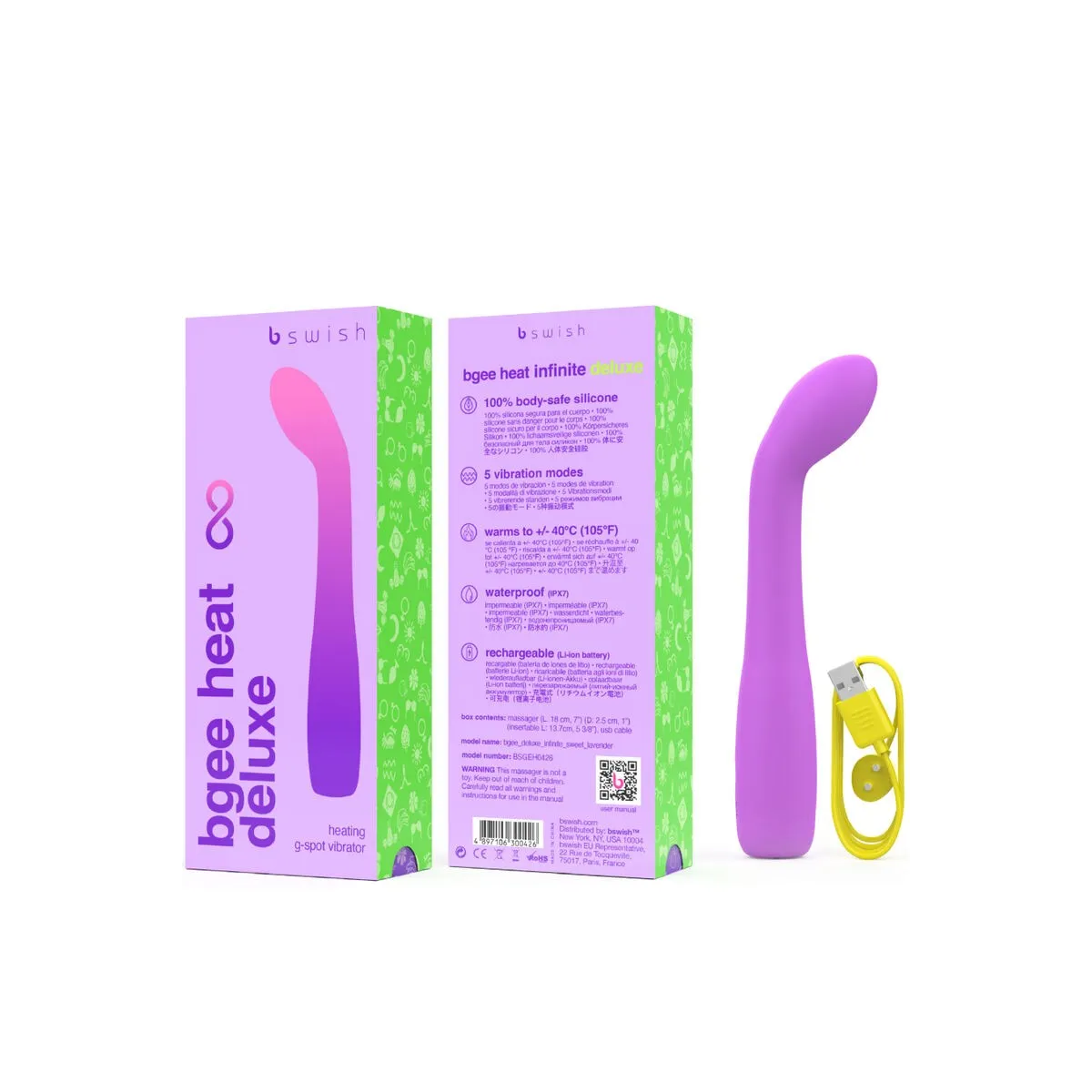 Bgee Heat Infinite Deluxe wiederaufladbarer Vibrator Lavendel Silikon von B Swish | Fesselliebe.de