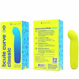 Bcute Curve Infinite Klassischer wiederaufladbarer Silikonvibrator Gelb von B Swish
