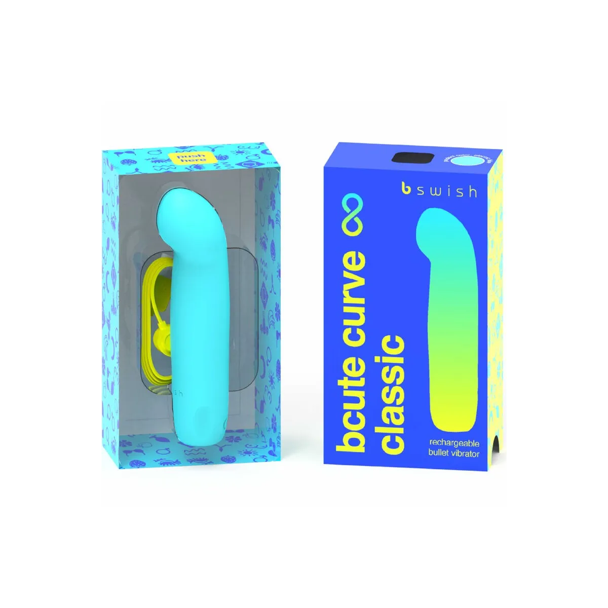 Bcute Curve Infinite Klassischer wiederaufladbarer Vibrator aus Blauem Silikon von B Swish | Fesselliebe.de