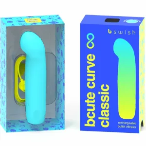Bcute Curve Infinite Klassischer wiederaufladbarer Vibrator aus Blauem Silikon von B Swish